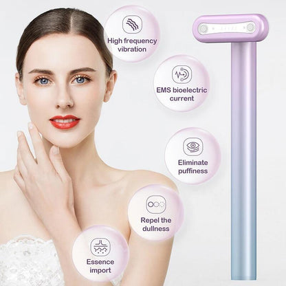 Masajeador varita Facial 4 en 1 LED terapia de luz roja