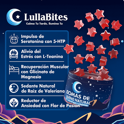 🍓 GOMITAS Lullabites™ – Sueño Profundo, 0% Melatonina, 100% Natural
