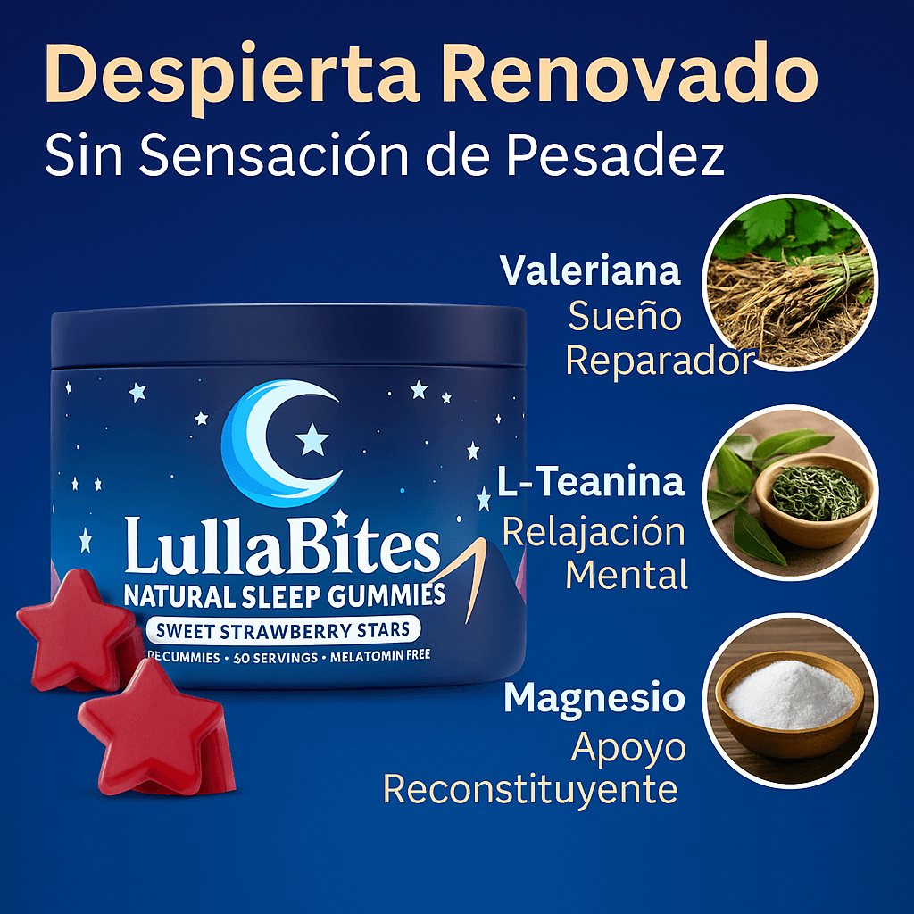 🍓 GOMITAS Lullabites™ – Sueño Profundo, 0% Melatonina, 100% Natural